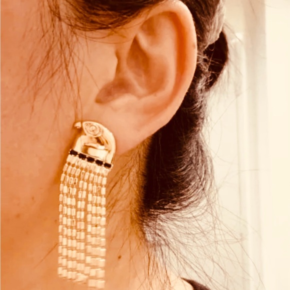 Eagle Plume~ Hawk Falcon Raptor Bird of Prey Chain Fringe Tassel Trim 22K Dangle - Picture 13 of 16